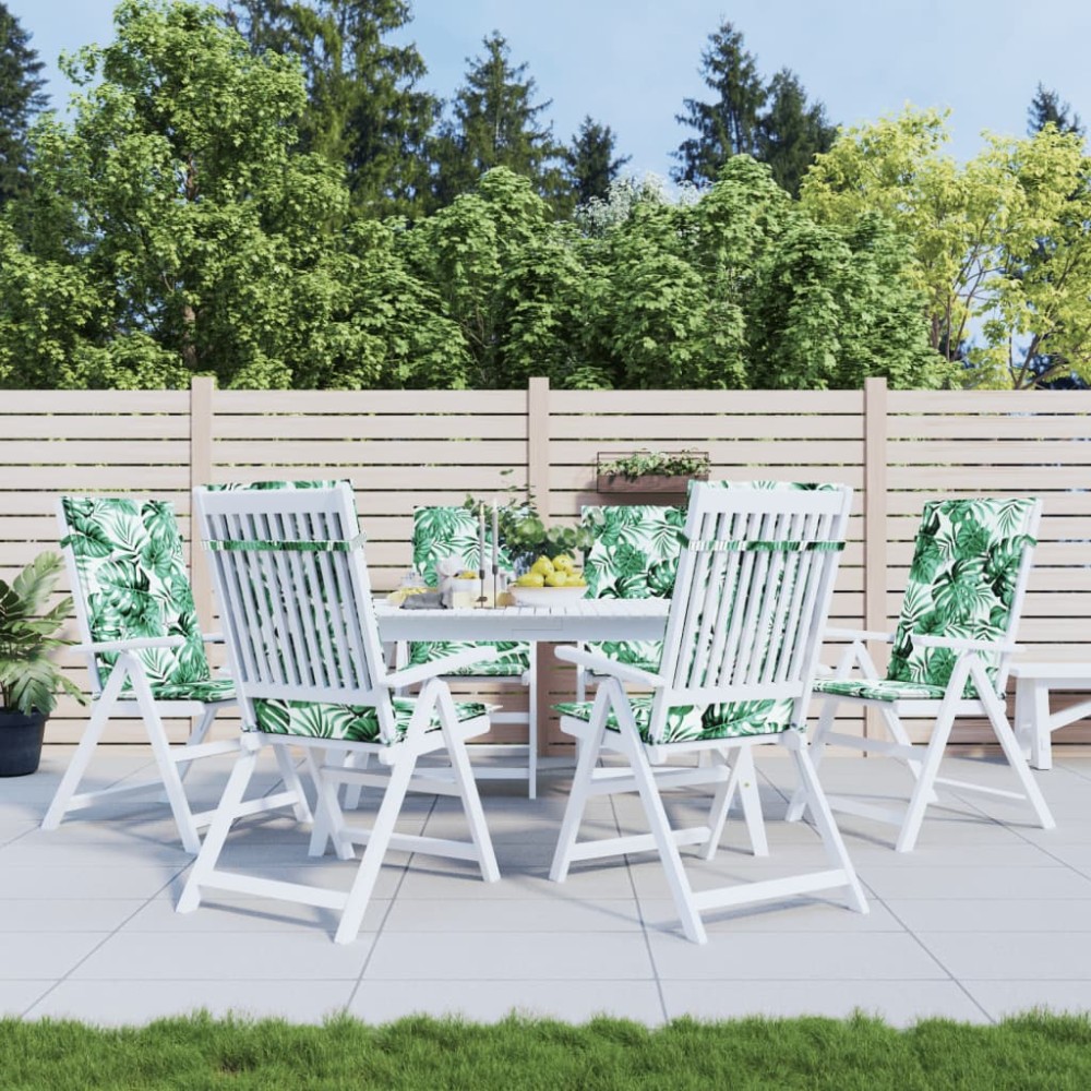 vidaXL Perne de scaun spătar înalt, 6 buc., model frunze, textil