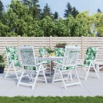 vidaXL Perne de scaun spătar înalt, 6 buc., model frunze, textil