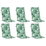 vidaXL Perne de scaun spătar înalt, 6 buc., model frunze, textil