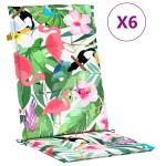 vidaXL Perne de scaun spătar înalt, 6 buc., multicolor, textil vidaXL Perne de scaun spătar înalt, 6 buc., multicolor, textil