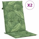 vidaXL Perne de scaun spătar înalt, 2 buc., model frunze, textil