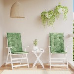 vidaXL Perne de scaun spătar înalt, 2 buc., model frunze, textil