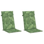 vidaXL Perne de scaun spătar înalt, 2 buc., model frunze, textil