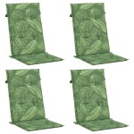 vidaXL Perne de scaun spătar înalt, 4 buc., model frunze, textil