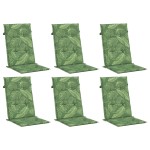 vidaXL Perne de scaun spătar înalt, 6 buc., model frunze, textil