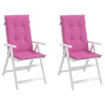 vidaXL Perne scaun cu spătar înalt, 2 buc., roz, 120x50x3 cm, textil vidaXL Perne scaun cu spătar înalt, 2 buc., roz, 120x50x3 cm, textil