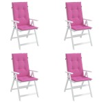 vidaXL Perne de scaun spătar înalt, 4 buc., roz, textil