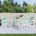 vidaXL Perne de scaun spătar jos, 4 buc., model frunze, textil