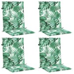 vidaXL Perne de scaun spătar jos, 4 buc., model frunze, textil
