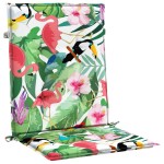 vidaXL Perne pentru scaune cu spătar jos, 2 buc, multicolor, textil