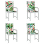 vidaXL Perne pentru scaune cu spătar jos, 4 buc, multicolor, textil