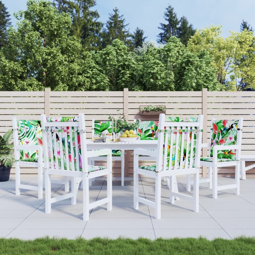 vidaXL Perne pentru scaune cu spătar jos, 6 buc, multicolor, textil