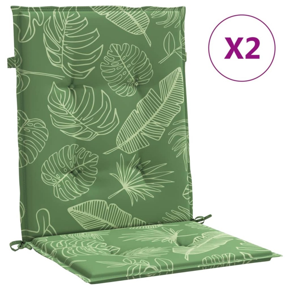 vidaXL Perne de scaun spătar jos, 2 buc., model frunze, textil