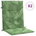 vidaXL Perne de scaun spătar jos, 2 buc., model frunze, textil