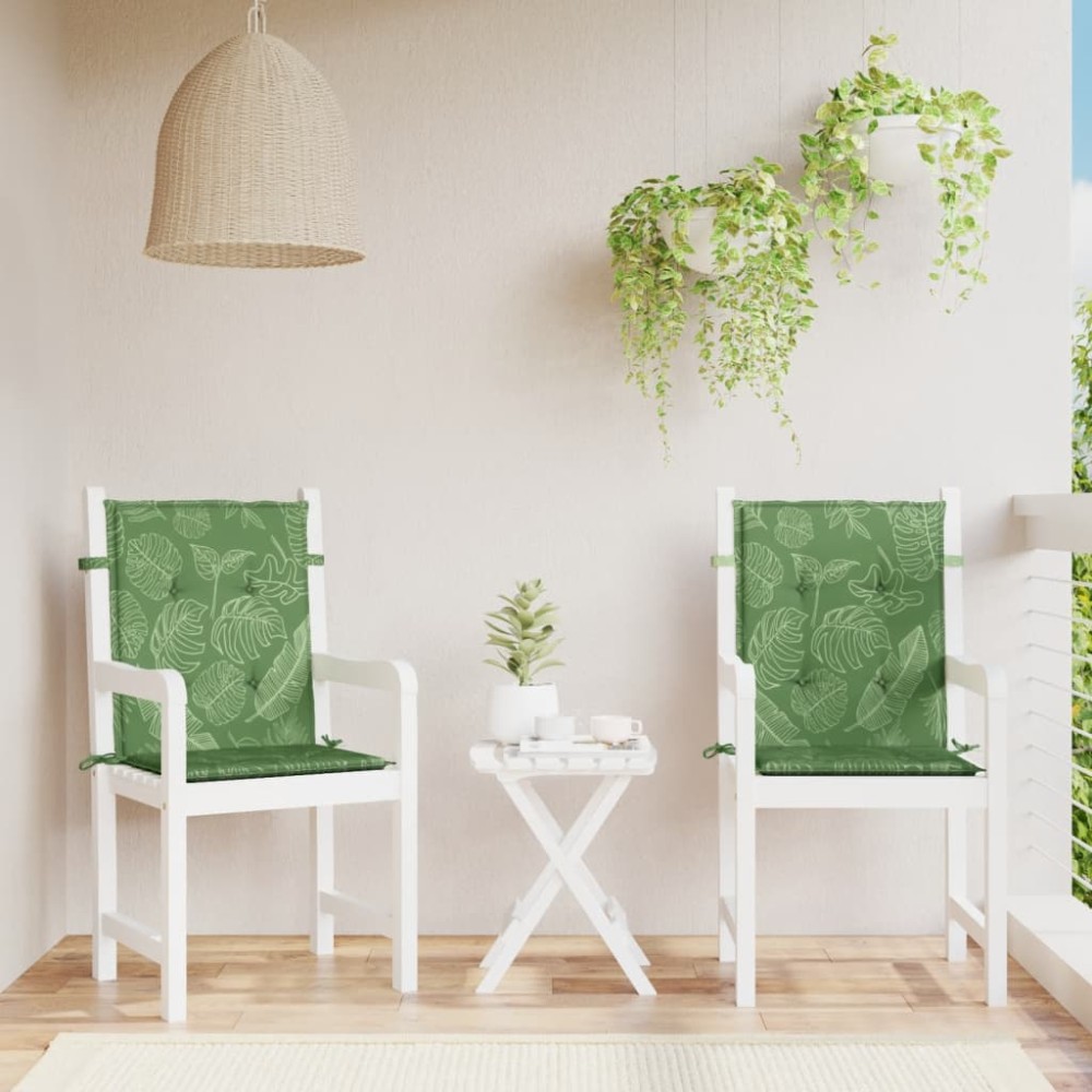 vidaXL Perne de scaun spătar jos, 2 buc., model frunze, textil