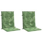 vidaXL Perne de scaun spătar jos, 2 buc., model frunze, textil