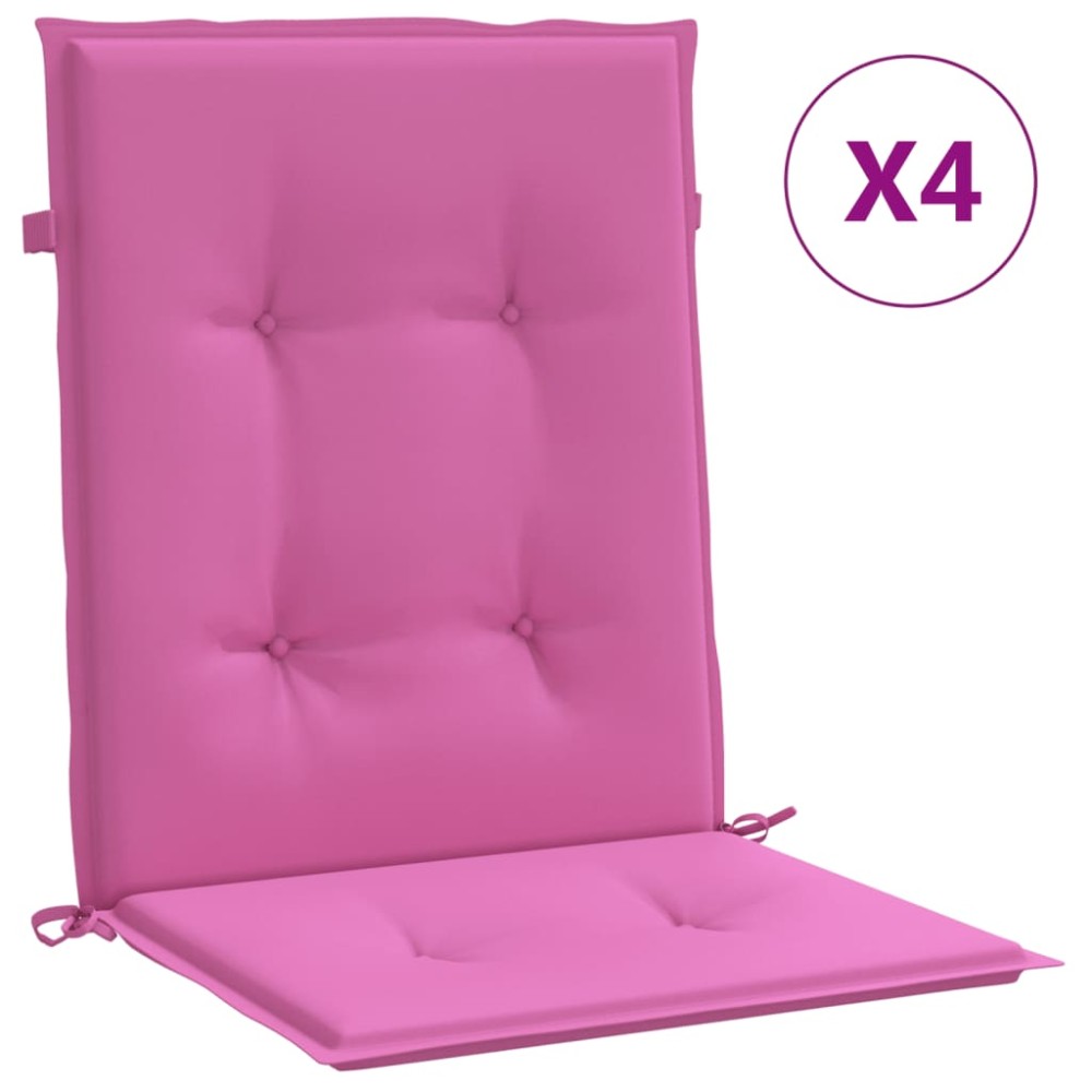 vidaXL Perne pentru scaune cu spătar mic, 4 buc., roz, textil