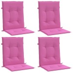 vidaXL Perne pentru scaune cu spătar mic, 4 buc., roz, textil vidaXL Perne pentru scaune cu spătar mic, 4 buc., roz, textil