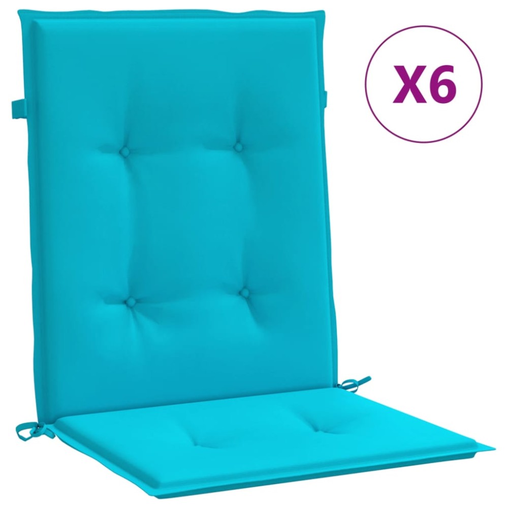 vidaXL Perne pentru scaune cu spătar mic, 6 buc., turcoaz, textil