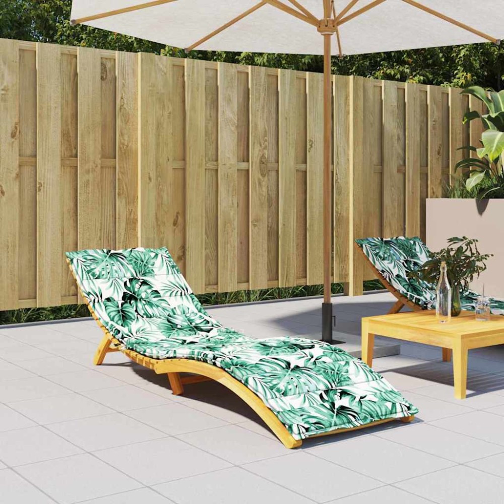vidaXL Perna de șezlong pentru soare Floral Verde 200 x 70 x 4 cm