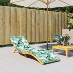 vidaXL Perna de șezlong pentru soare Floral Verde 200 x 70 x 4 cm vidaXL Perna de șezlong pentru soare Floral Verde 200 x 70 x 4 cm