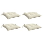 vidaXL Perne de scaun, 4 buc., alb crem, 40x40x7 cm, textil oxford vidaXL Perne de scaun, 4 buc., alb crem, 40x40x7 cm, textil oxford
