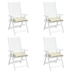 vidaXL Perne de scaun, 4 buc., alb crem, 40x40x7 cm, textil oxford vidaXL Perne de scaun, 4 buc., alb crem, 40x40x7 cm, textil oxford