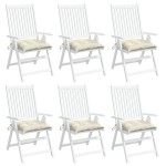 vidaXL Perne de scaun, 6 buc., alb crem, 40x40x7 cm, textil oxford