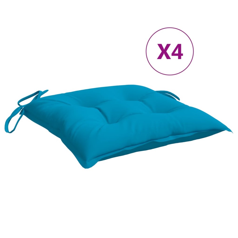 vidaXL Perne de scaun 4 buc. albastru deschis 40x40x7 cm textil oxford