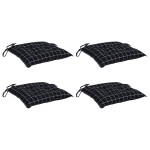 vidaXL Perne scaun, 4 buc., negru, 40x40x7 cm, textil, model pătrățele vidaXL Perne scaun, 4 buc., negru, 40x40x7 cm, textil, model pătrățele
