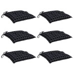 vidaXL Perne scaun, 6 buc., negru, 40x40x7 cm, textil, model pătrățele vidaXL Perne scaun, 6 buc., negru, 40x40x7 cm, textil, model pătrățele