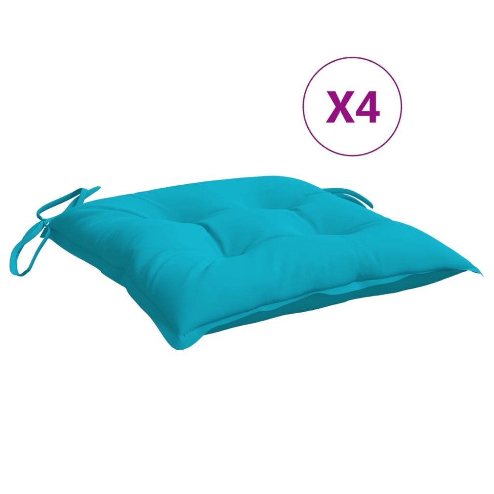 vidaXL Perne de scaun, 4 buc., turcoaz, 40 x 40 x 7 cm, textil
