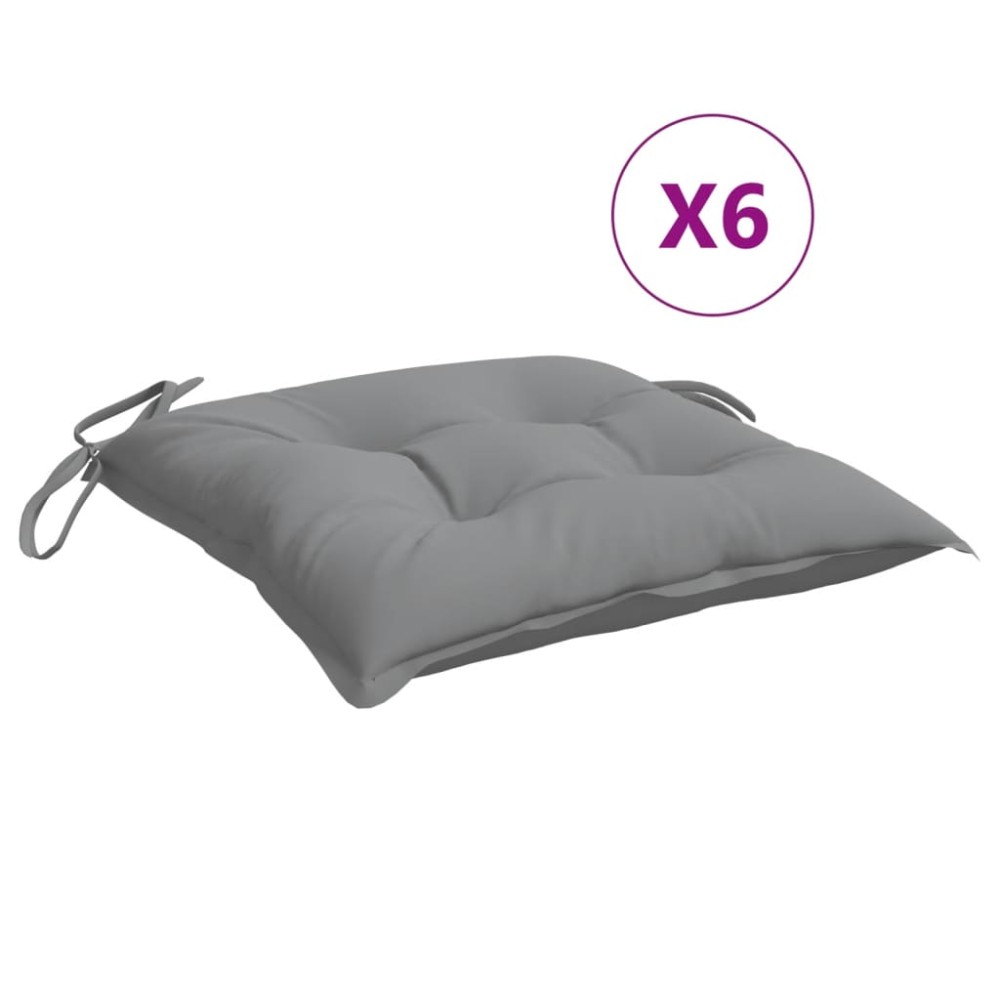 vidaXL Perne de scaun, 6 buc., gri, 50x50x7 cm, textil oxford