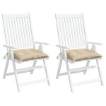 vidaXL Perne de scaun, 2 buc., bej, 50x50x7 cm, textil oxford