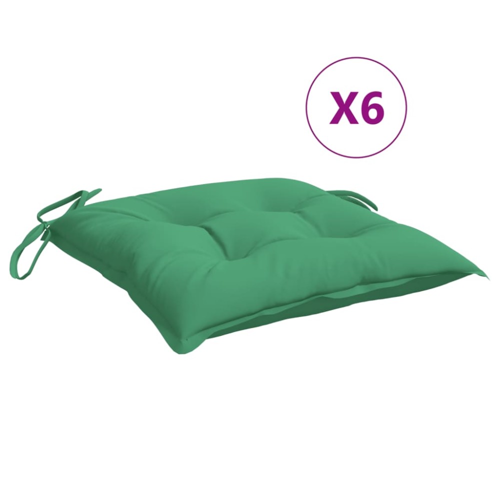vidaXL Perne de scaun, 6 buc., verde, 50x50x7 cm, textil oxford