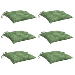 vidaXL Perne de scaun, 6 buc., 50x50x7 cm, textil, model frunze