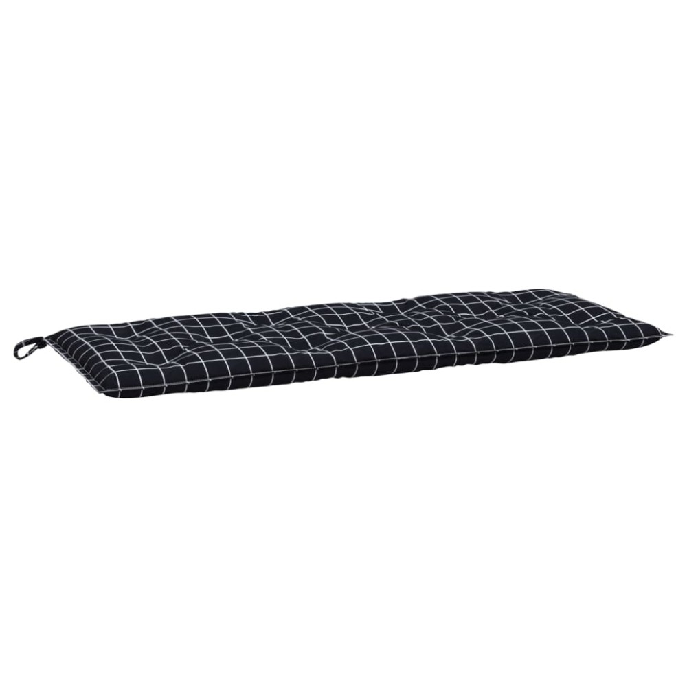 vidaXL Pernă bancă de grădină, negru carouri, 120x50x7 cm, textil