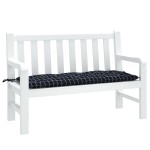 vidaXL Pernă bancă de grădină, negru carouri, 120x50x7 cm, textil vidaXL Pernă bancă de grădină, negru carouri, 120x50x7 cm, textil