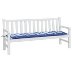 vidaXL Pernă de bancă dungi albastre și albe 180x50x7 cm textil oxford vidaXL Pernă de bancă dungi albastre și albe 180x50x7 cm textil oxford