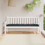 vidaXL Pernă bancă de grădină negru carouri, 180x50x7cm, textil oxford vidaXL Pernă bancă de grădină negru carouri, 180x50x7cm, textil oxford