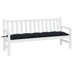 vidaXL Pernă bancă de grădină negru carouri, 180x50x7cm, textil oxford vidaXL Pernă bancă de grădină negru carouri, 180x50x7cm, textil oxford