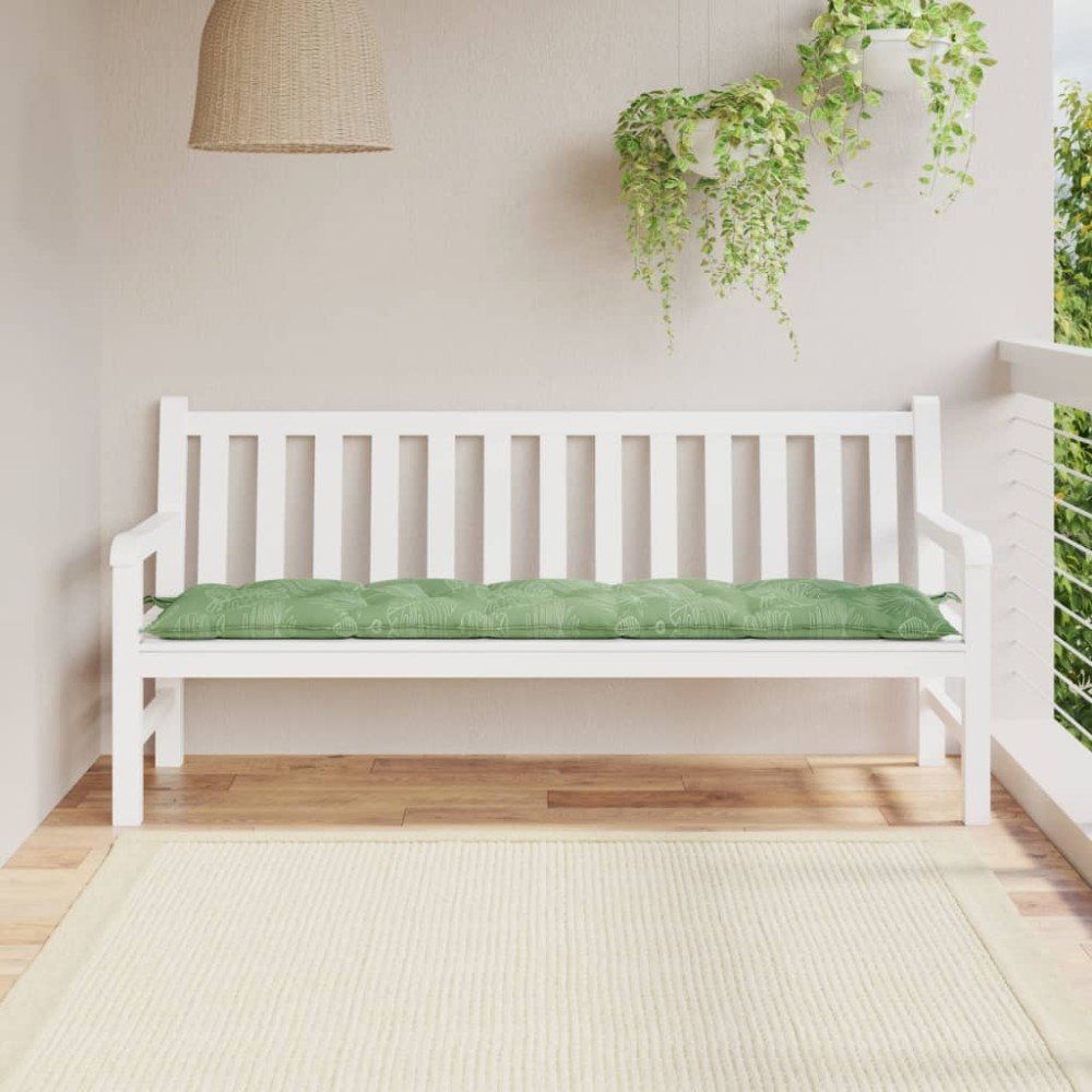 vidaXL Pernă bancă de grădină model frunze, 180x50x7 cm, textil oxford
