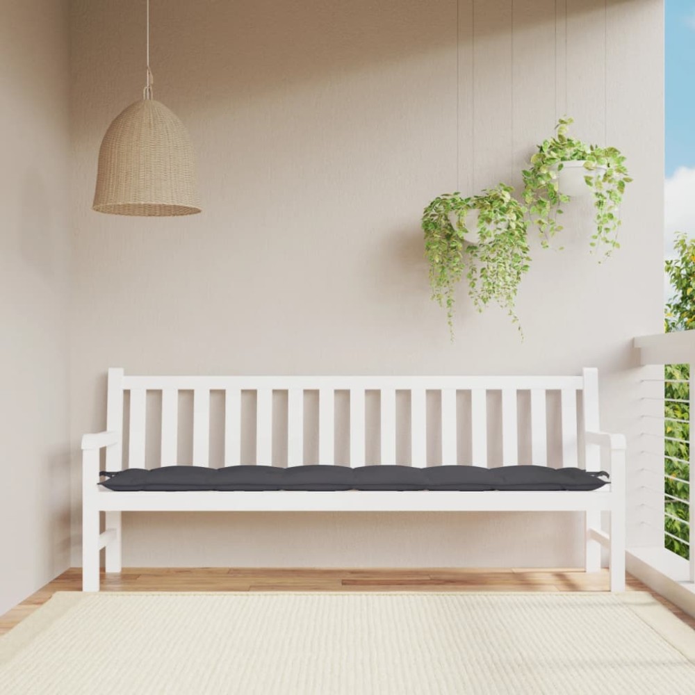 vidaXL Pernă de bancă de grădină, antracit, 200x50x7 cm, textil oxford