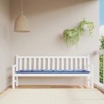 vidaXL Pernă bancă de grădină, dungi albastru/alb, 200x50x7 cm, textil vidaXL Pernă bancă de grădină, dungi albastru/alb, 200x50x7 cm, textil