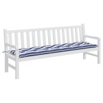vidaXL Pernă bancă de grădină, dungi albastru/alb, 200x50x7 cm, textil vidaXL Pernă bancă de grădină, dungi albastru/alb, 200x50x7 cm, textil
