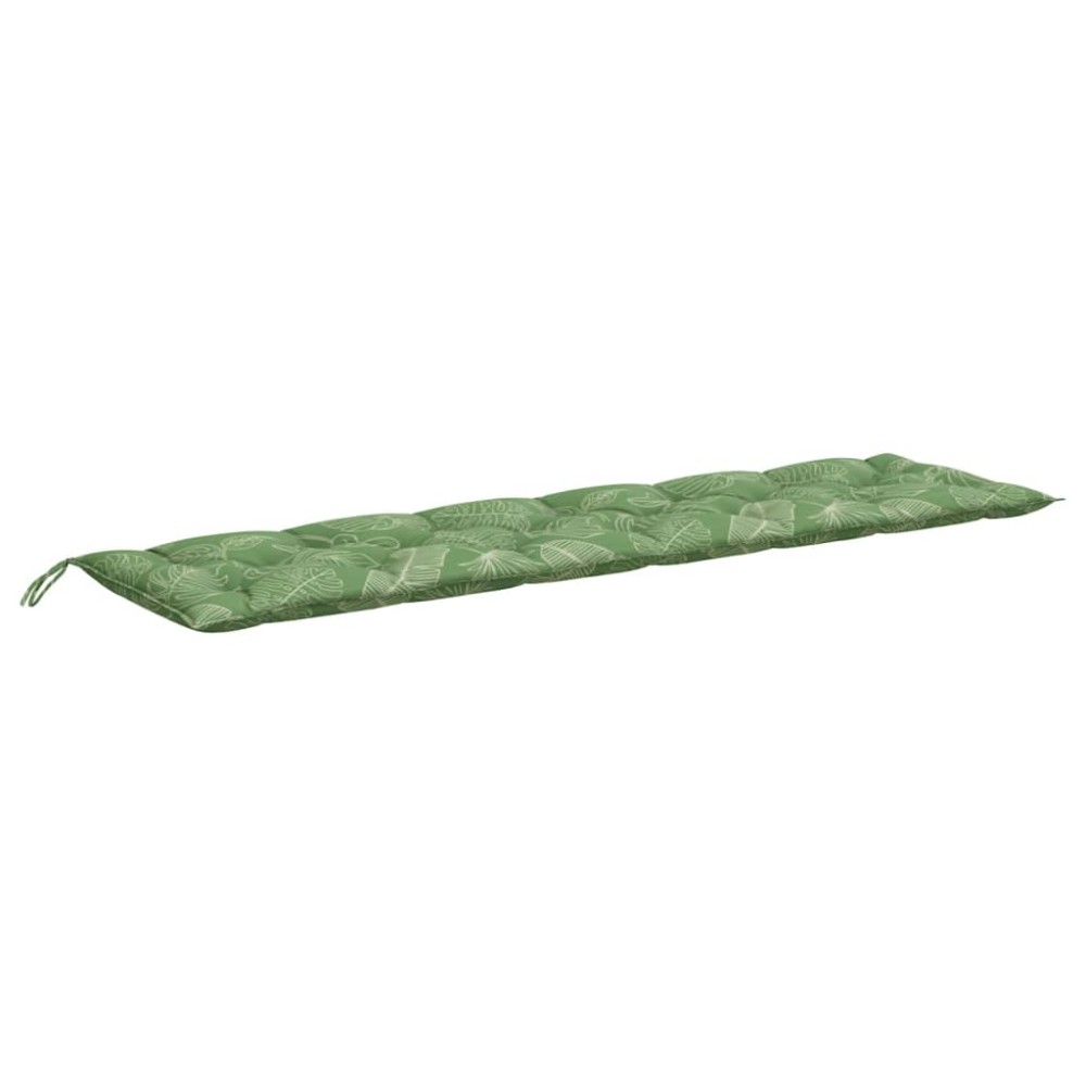 vidaXL Pernă bancă de grădină, model frunze, 200x50x7 cm, textil