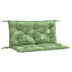 vidaXL Perne bancă de grădină 2 buc. model frunze 100x50x7 cm textil
