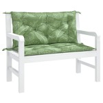 vidaXL Perne bancă de grădină 2 buc. model frunze 100x50x7 cm textil