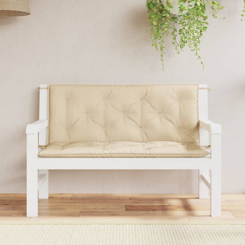 vidaXL Perne bancă de grădină 2 buc., bej, 120x50x7cm, țesătură oxford