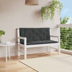 vidaXL Perne bancă de grădină 2 buc. negru carouri 120x50x7 cm textil